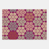 Japanisch Asanoha Mix Pattern Geschenkpapier Set (Vorderseite)