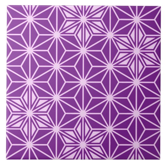 Japanisch Asanoha oder Star Pattern, Amethym lila Fliese (Vorderseite)