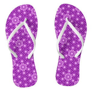 Japanisch Asanoha oder Star Pattern, Amethyst lila Badesandalen