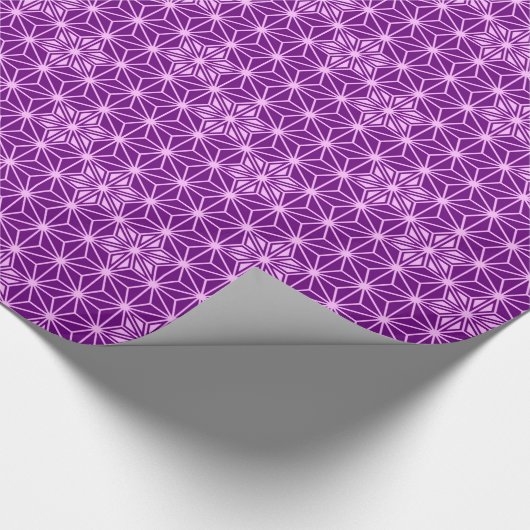 Japanisch Asanoha oder Star Pattern, Amethyst lila Geschenkpapier (Ecke)