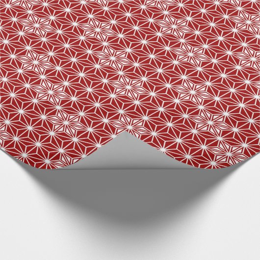 Japanisch Asanoha oder Star Pattern, dunkelrot Geschenkpapier (Ecke)