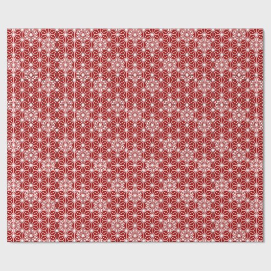 Japanisch Asanoha oder Star Pattern, dunkelrot Geschenkpapier (Flach)