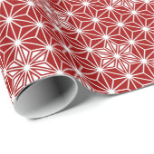 Japanisch Asanoha oder Star Pattern, dunkelrot Geschenkpapier (Rolleneckpunkt)