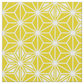 Japanisch Asanoha oder Star Pattern, gelb und weiß Stoff (Nahaufnahme)