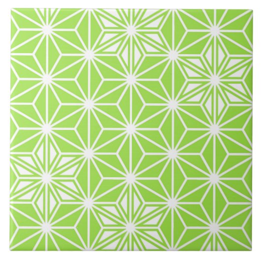 Japanisch Asanoha oder Star Pattern, hellgrün Fliese (Vorderseite)