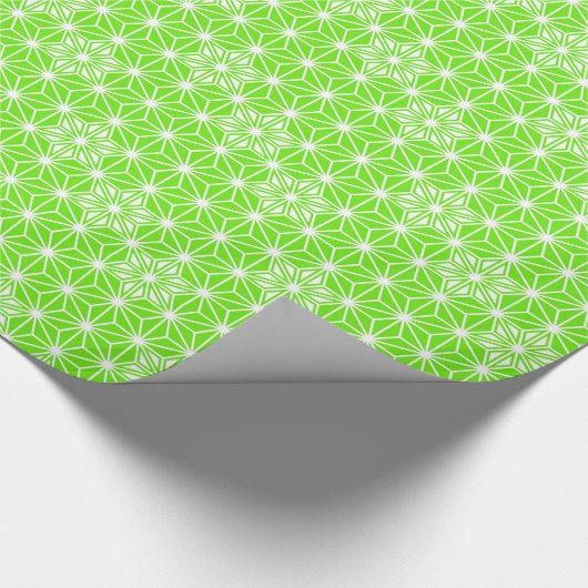Japanisch Asanoha oder Star Pattern, hellgrün Geschenkpapier (Ecke)