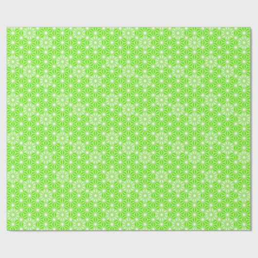 Japanisch Asanoha oder Star Pattern, hellgrün Geschenkpapier (Flach)