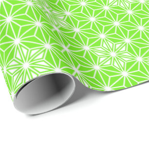 Japanisch Asanoha oder Star Pattern, hellgrün Geschenkpapier