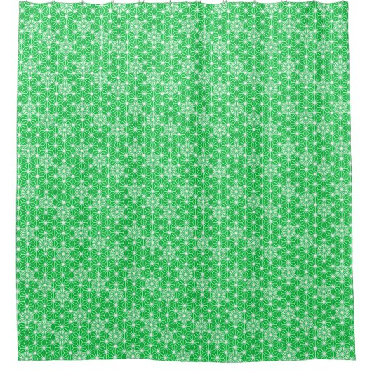 Japanisch Asanoha oder Star Pattern - Jade grün Duschvorhang (Vorderseite)