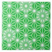 Japanisch Asanoha oder Star Pattern, Jadegrün Fliese (Vorderseite)
