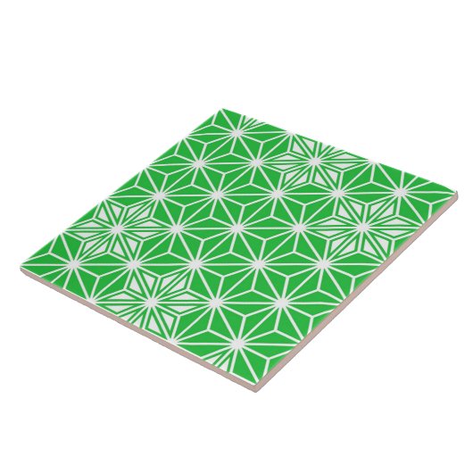 Japanisch Asanoha oder Star Pattern, Jadegrün Fliese (Seite)