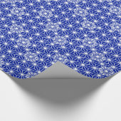 Japanisch Asanoha oder Star Pattern, kobaltblau Geschenkpapier (Ecke)