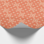Japanisch Asanoha oder Star Pattern, Korallenorang Geschenkpapier (Ecke)