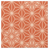 Japanisch Asanoha oder Star Pattern, Korallenorang Stoff (Nahaufnahme)