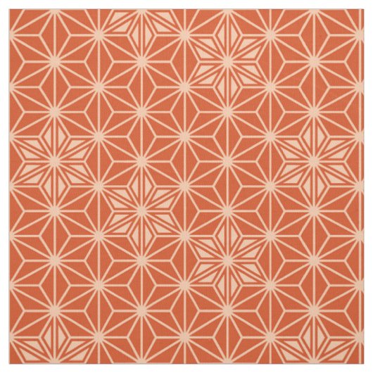 Japanisch Asanoha oder Star Pattern, Korallenorang Stoff (Muster)