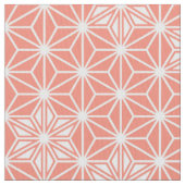 Japanisch Asanoha oder Star Pattern, Korallenrosa Stoff (Nahaufnahme)