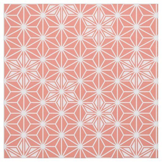 Japanisch Asanoha oder Star Pattern, Korallenrosa Stoff (Muster)