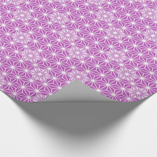 Japanisch Asanoha oder Star Pattern, Orchid Geschenkpapier (Ecke)