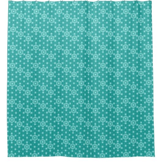 Japanisch Asanoha oder Star Pattern - Türkis Duschvorhang (Vorderseite)