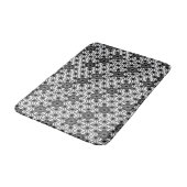Japanisch Asanoha oder Star Pattern, weiß und schw Badematte (Schrägansicht)