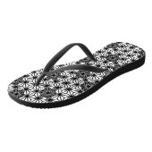 Japanisch Asanoha oder Star Pattern, weiß und schw Badesandalen (Schrägansicht)