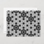 Japanisch Asanoha oder Star Pattern, weiß und schw Postkarte (Vorne/Hinten)