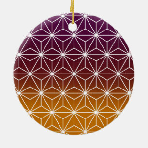 Japanisch Asanoha Traditionelle Printburgundy & Go Keramik Ornament