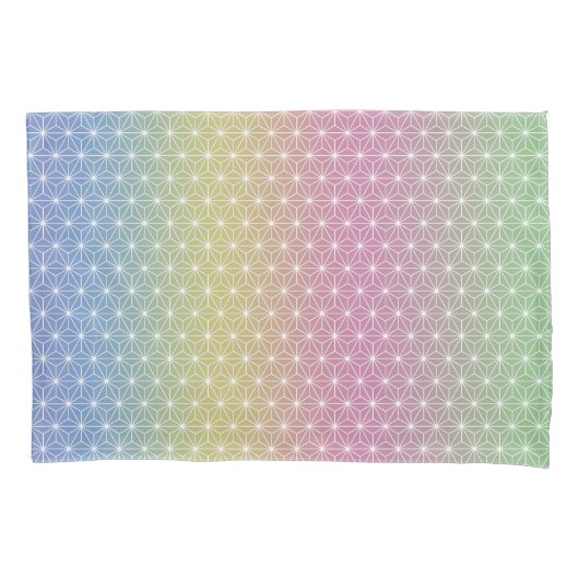 Japanisch Asanoha Traditionelle Printpastel Rainbo Kissenbezug (Vorderseite-Links)