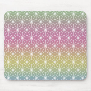 Japanisch Asanoha Traditionelle Printpastel Rainbo Mousepad