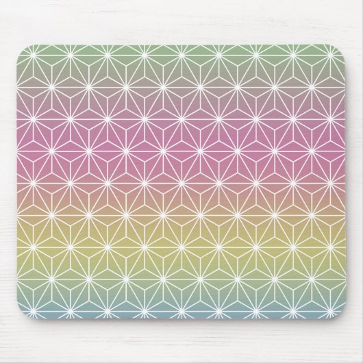 Japanisch Asanoha Traditionelle Printpastel Rainbo Mousepad (Vorne)