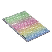 Japanisch Asanoha Traditionelle Printpastel Rainbo Notizblock (Rechte Seite)