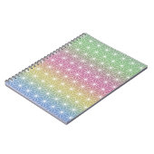 Japanisch Asanoha Traditionelle Printpastel Rainbo Notizblock (Linke Seite)