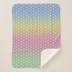 Japanisch Asanoha Traditionelle Printpastel Rainbo Sherpadecke