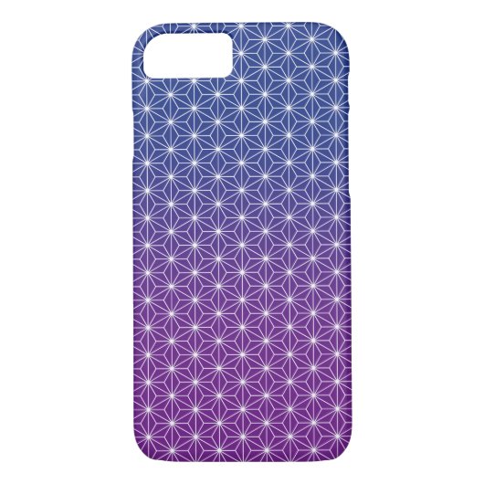Japanisch Asanoha Traditionelles Print Blue & Lila Case-Mate iPhone Hülle (Rückseite)