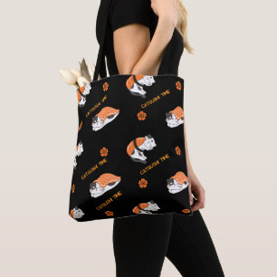 Japanisch Ästhetisch Süße Katze & Sushi Muster Tasche