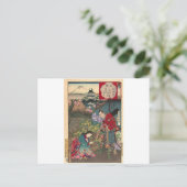 Japanisch Beautiful Geisha Samurai Art Postkarte (Stehend Vorderseite)
