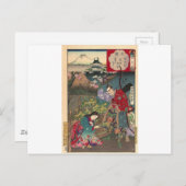 Japanisch Beautiful Geisha Samurai Art Postkarte (Vorne/Hinten)