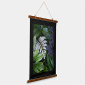 Japanisch bemalt Fern mit schwarzem Grenzflor Wandteppich Mit Holzrahmen (Gewinkelt)