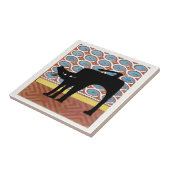 Japanisch Black Cat Print Fliese (Seite)