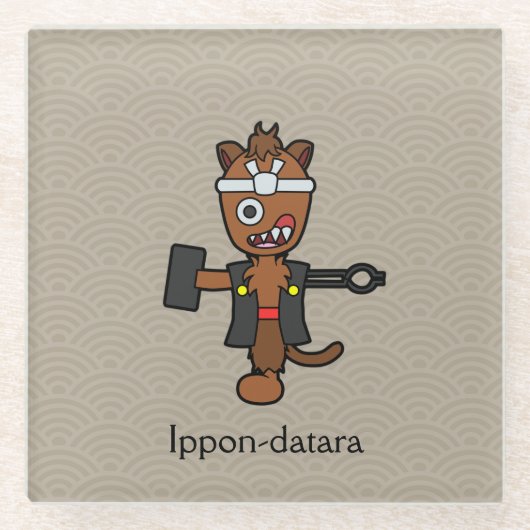 Japanisch Blacksmith Ippon-datara: Cartoon Yokai Glasuntersetzer (Vorderseite)