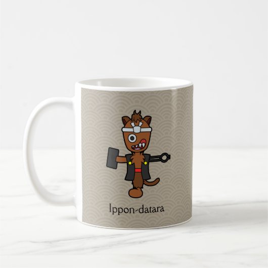 Japanisch Blacksmith Ippon-datara: Cartoon Yokai Kaffeetasse (Links)