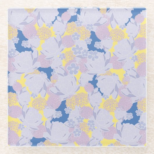 Japanisch Blau Glasuntersetzer (Vorderseite)