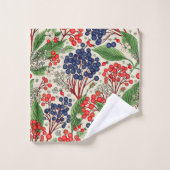 Japanisch Blau und Rote Berries Badhandtuch Set (Waschlappen)