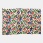 Japanisch Blau und Rote Berries Geschirrtuch (Horizontal)