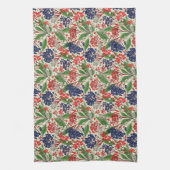 Japanisch Blau und Rote Berries Geschirrtuch (Vertikal)