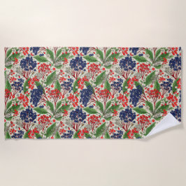 Japanisch Blau und Rote Berries Strandtuch