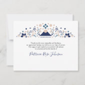 Japanisch Blue Funerary Memorial Vielen Dank Dankeskarte (Vorderseite)