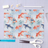 Japanisch Blue Koi Fish Decoupage Seidenpapier (Handwerk)