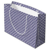 Japanisch Blue Large Gift Bag Große Geschenktüte (Rückseite Schrägansicht)