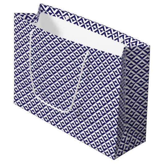 Japanisch Blue Large Gift Bag Große Geschenktüte (Vorderseite Schrägansicht)